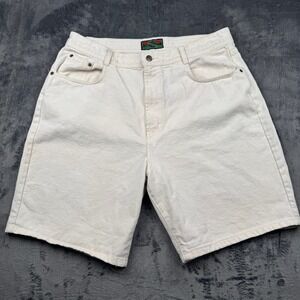 Vintage Structure Mens 38 Cream Denim Shorts Y2K Made in USA Off White Jean 0039